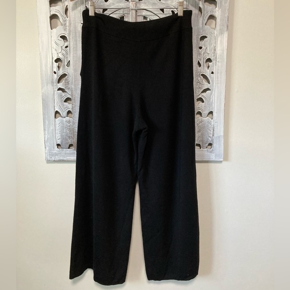 NWOT Staud Black Knit Wool Blend Wide Leg High Waist Drawstring Pants - Picture 5 of 11